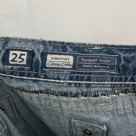 MISS ME Signature Cuffed Capri 100% Cotton Cropped Jeans Size 25 - Picture 7 of 8